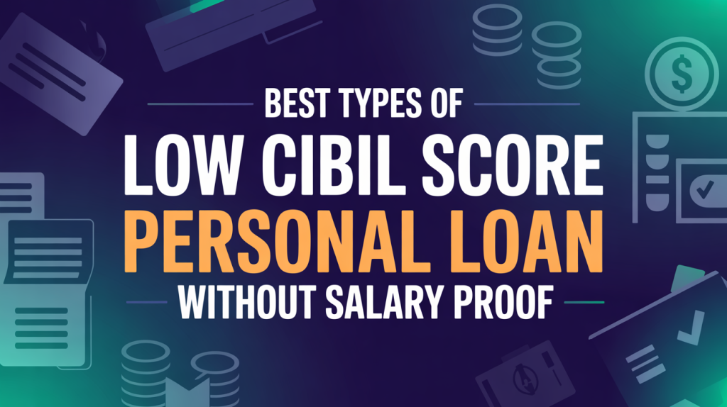 Best Types of Low Cibil Score Personal Loan without Salary Proof